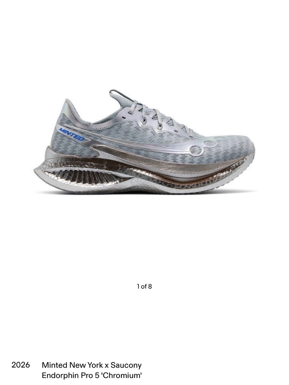 Saucony Endorphin Pro 5 Metallic Silver Racing Shoe